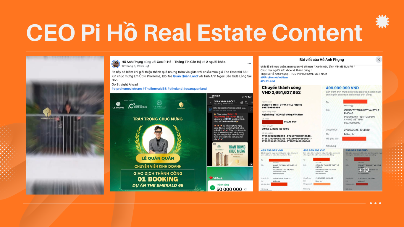 CEO Pi Hồ Real Estate Content
